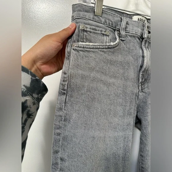 AGOLDE Toni Mid Rise Straight Leg Ankle Gray Denim Jeans EUC - Picture 10 of 10